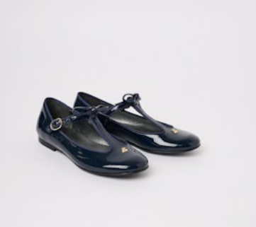*PRE ORDER* Bonpoint Navy Patent Cherry T Strap Mary Jane-Tassel Children Shoes