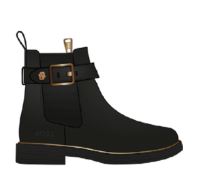 Hugo Boss Black Leather Boot-Tassel Children Shoes