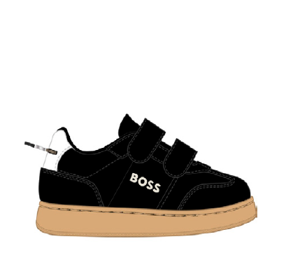 Hugo Boss Black Velcro Sneaker-Tassel Children Shoes