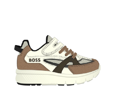 Hugo Boss Brown Velcro Sneaker-Tassel Children Shoes