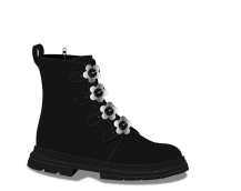Marc Jacobs Black Daisy Boot-Tassel Children Shoes