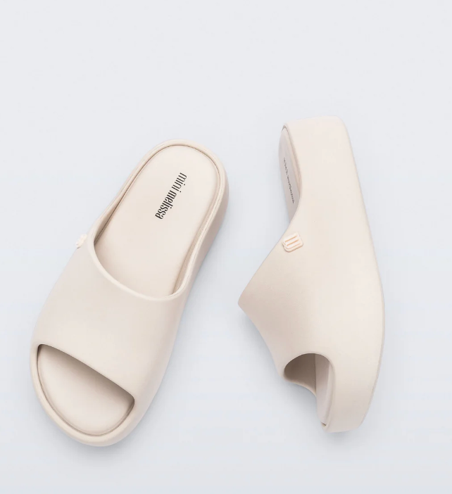 Mini Melissa Beige Free Platform Slide-Tassel Children Shoes