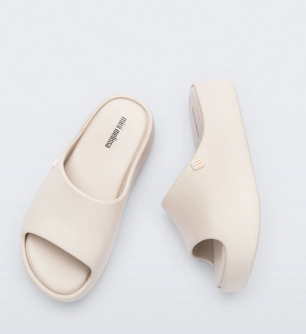 Mini Melissa Beige Free Platform Slide - Tassel Children Shoes