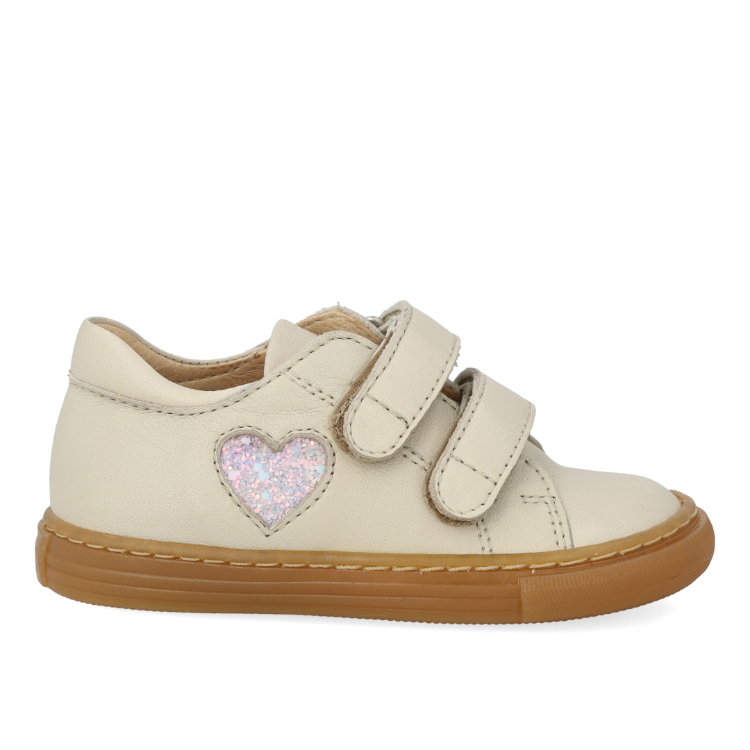 Angulus Ivory Glitter Heart Baby Sneaker-Tassel Children Shoes