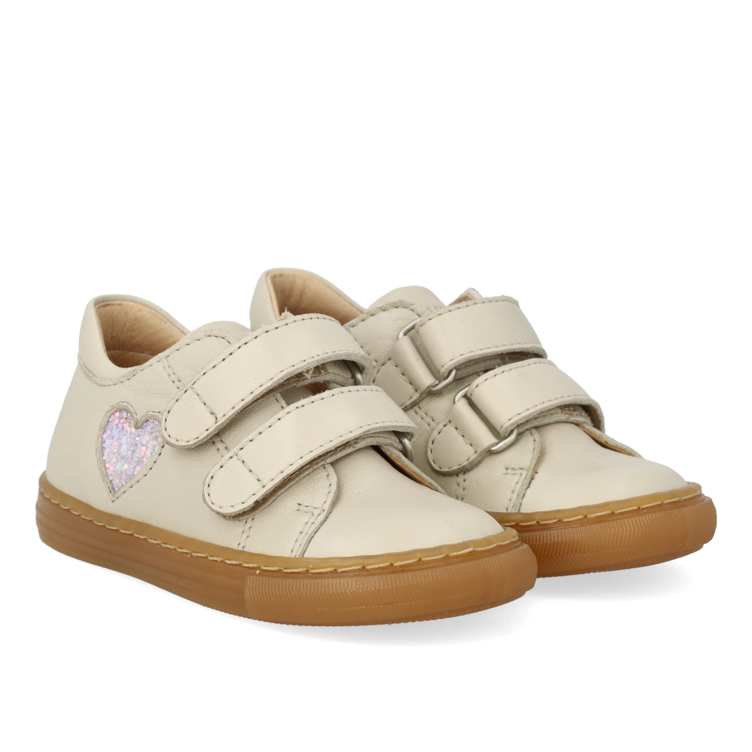 Angulus Ivory Glitter Heart Baby Sneaker-Tassel Children Shoes