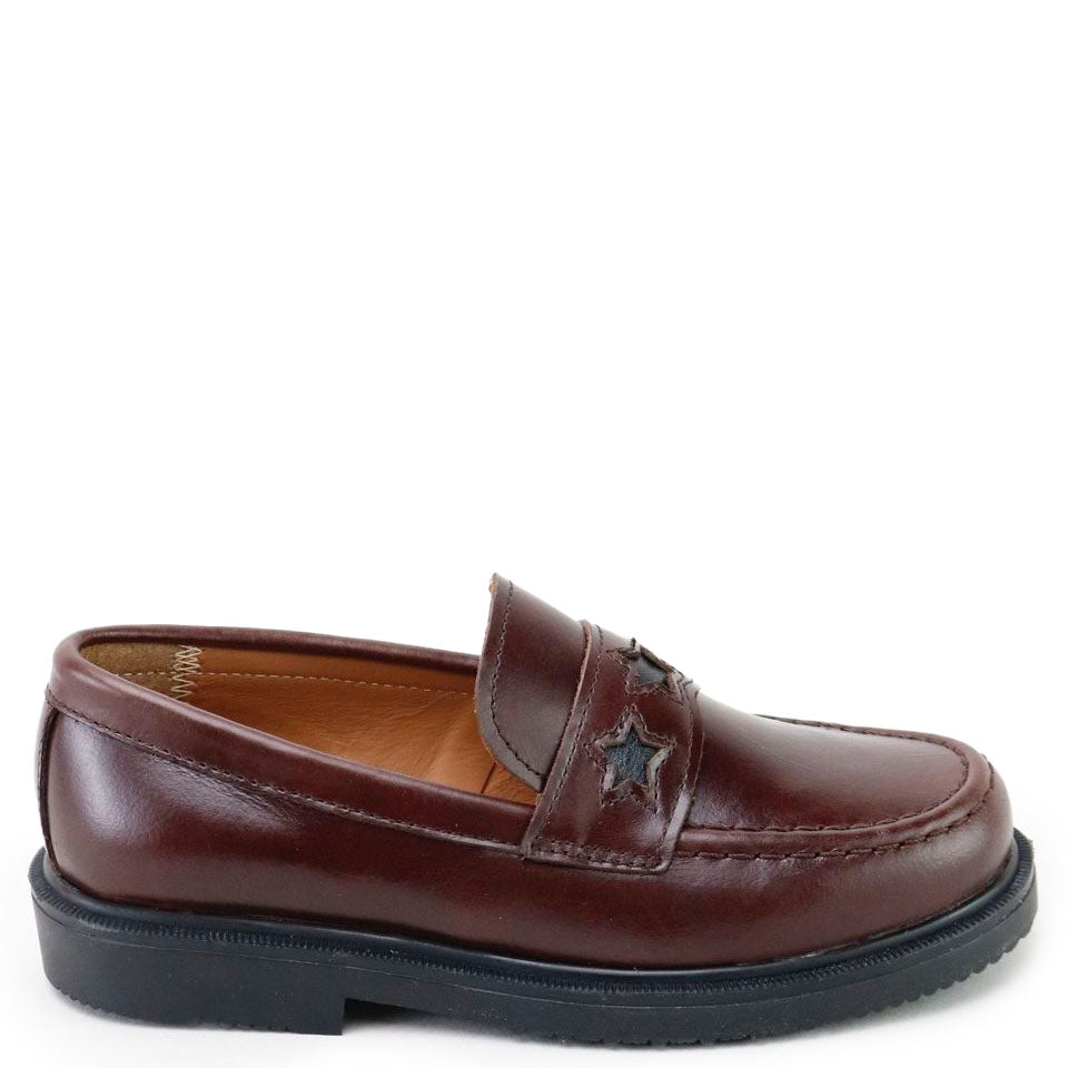 Papanatas Marron Star Penny Loafer-Tassel Children Shoes