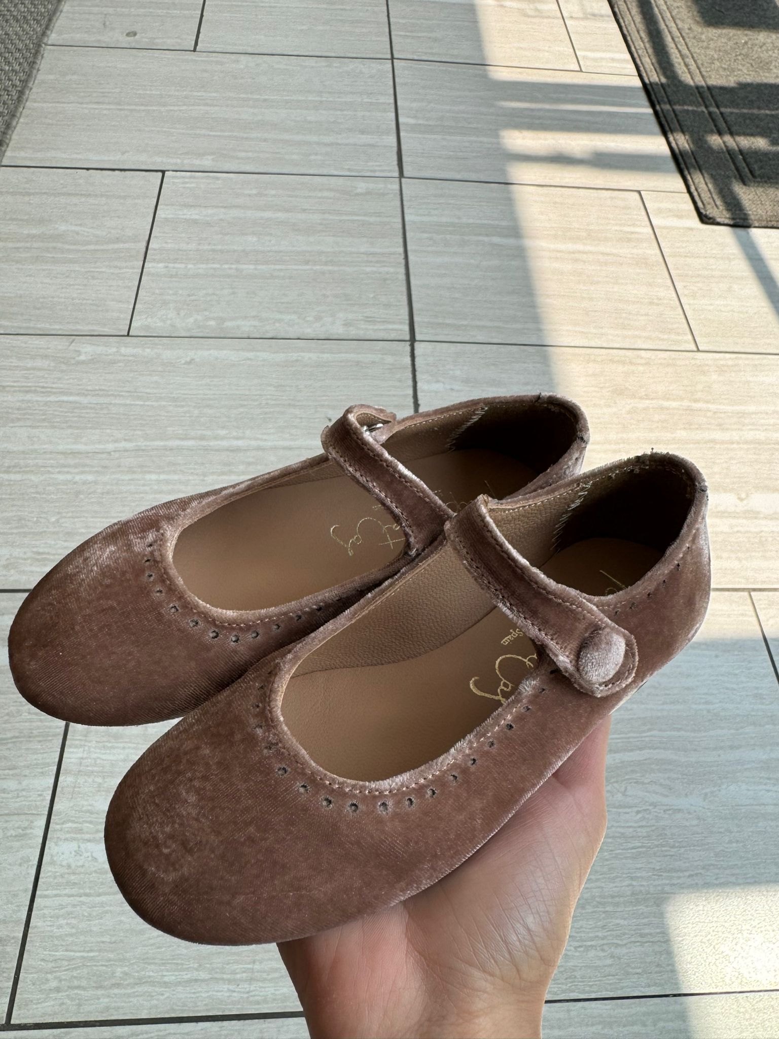 Papanatas Ice Pink Velvet Mary Jane-Tassel Children Shoes