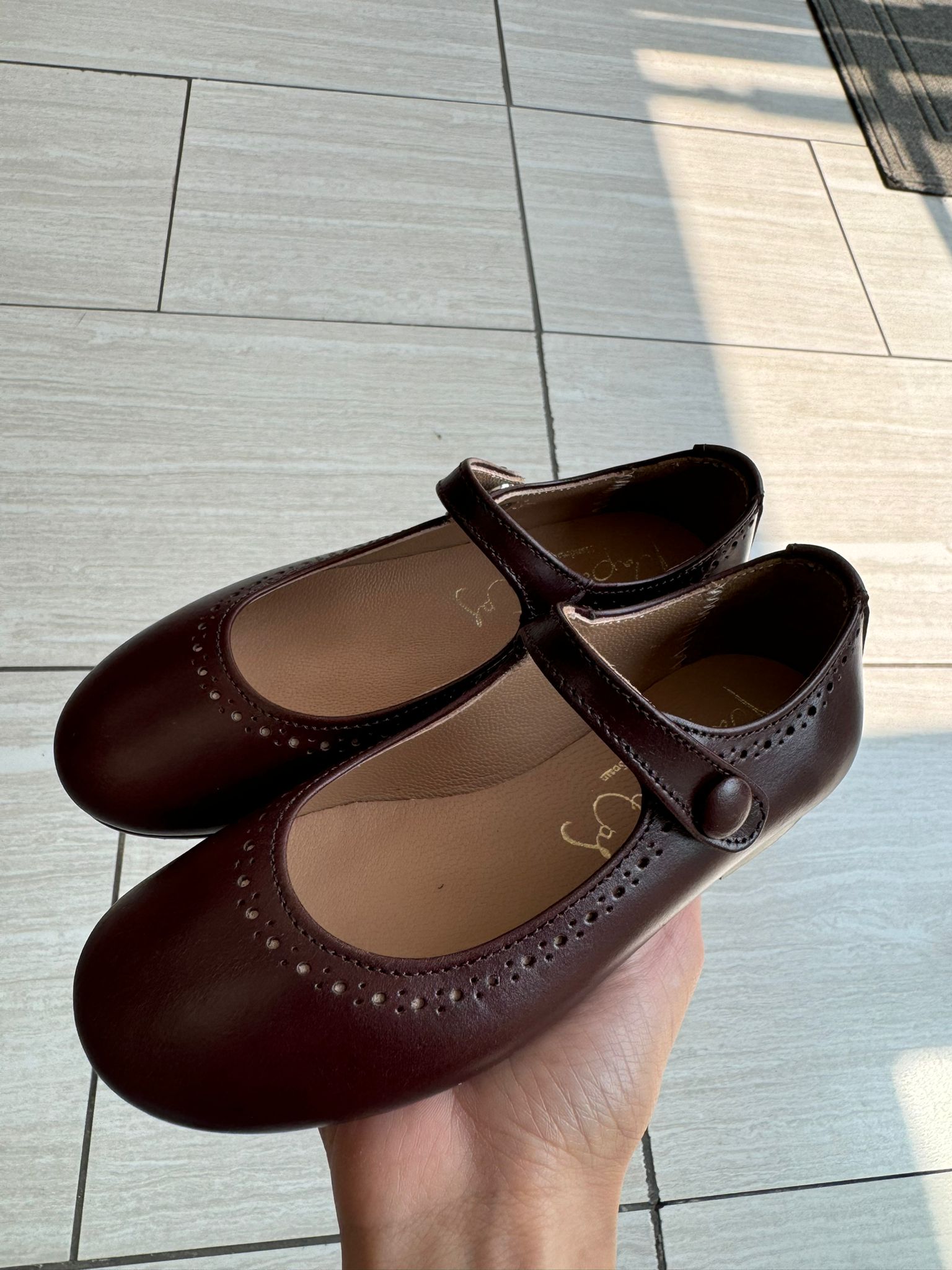 Papanatas Dark Brown Mary Jane-Tassel Children Shoes