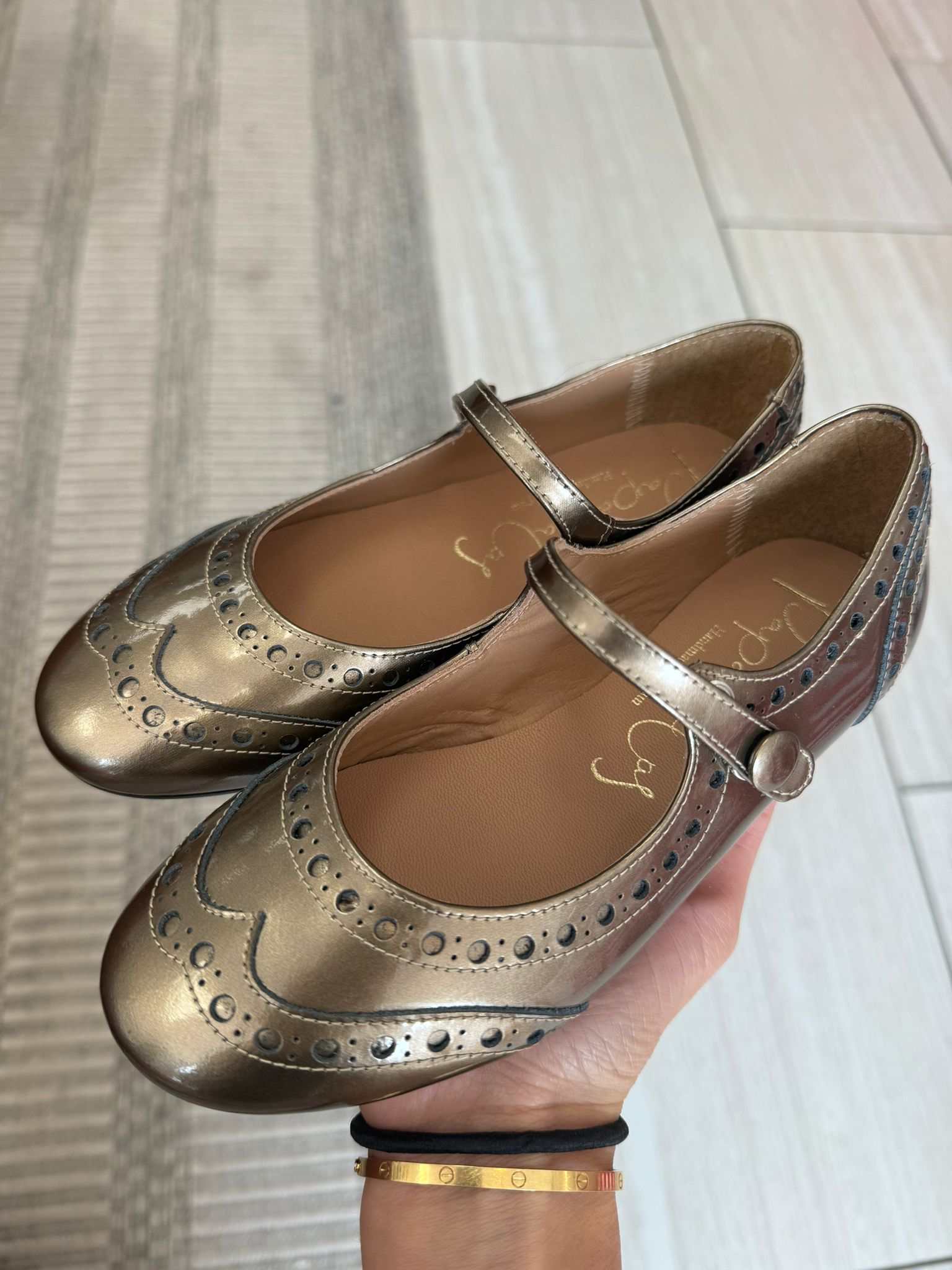 Papanatas Copper Wingtip Mary Jane-Tassel Children Shoes