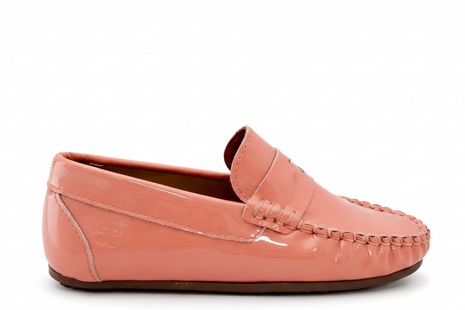 Porte Papaya Heart Patent Patent Loafer-Tassel Children Shoes