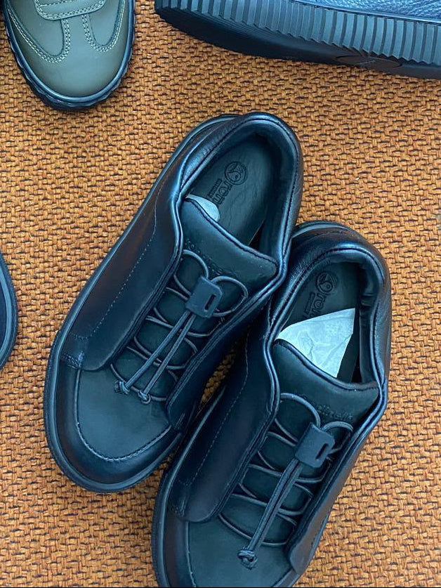 Rondinella Black Elastic Dress Sneaker-Tassel Children Shoes