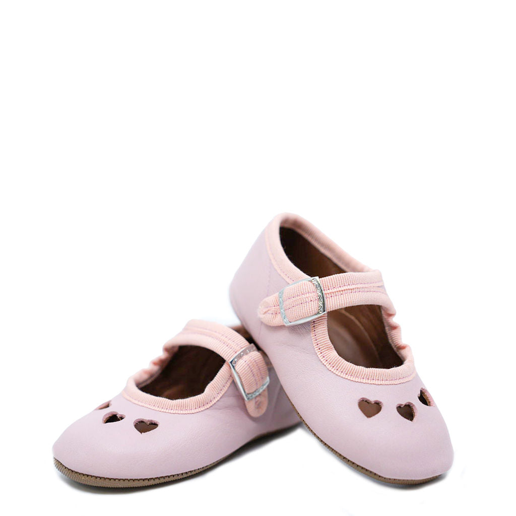 Pepe Pink Heart Cutout Softsole Mary Jane-Tassel Children Shoes