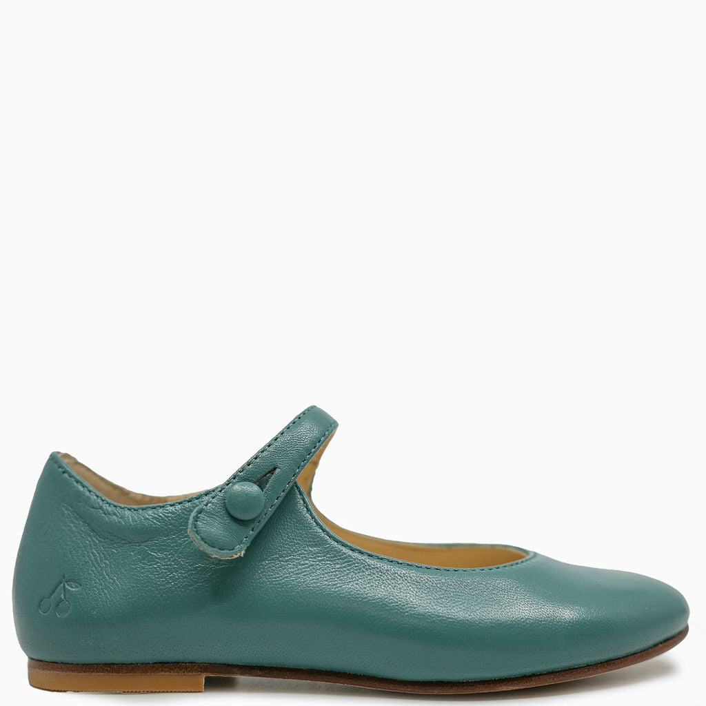 Bonpoint Vert Green Mary Jane-Tassel Children Shoes