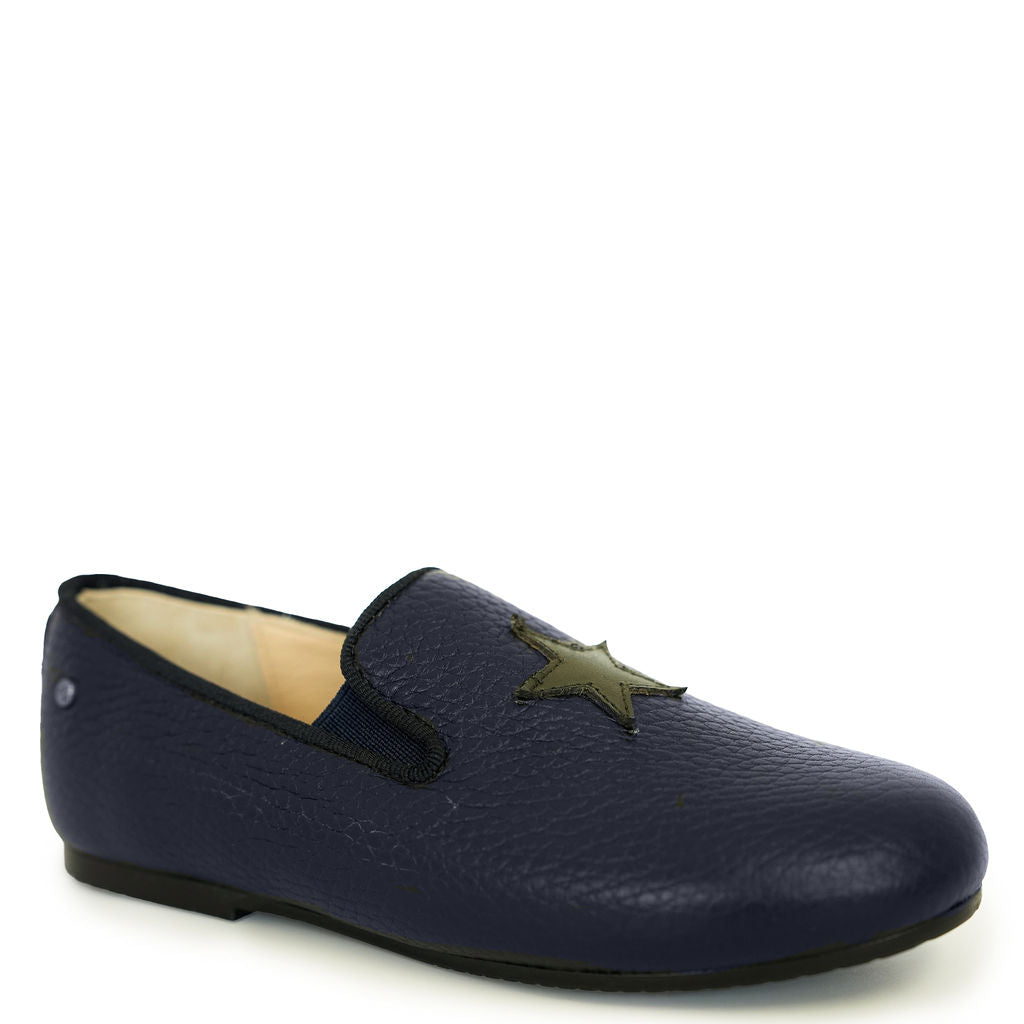 Manuela Navy Star Smoking Loafer-Tassel Children Shoes