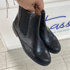 Papanatas Black Leather Wingtip Boot-Tassel Children Shoes