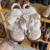Beberlis Pale Pink Fur Wingtip Baby Bootie-Tassel Children Shoes