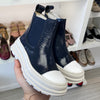 Blublonc Navy Patent Leather Slip On Sneaker Boot-Tassel Children Shoes