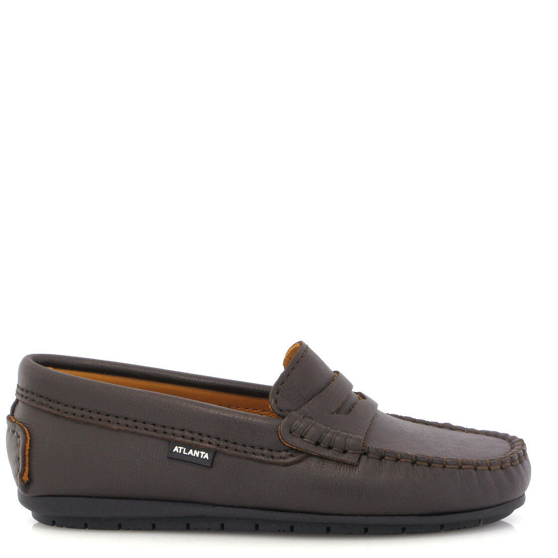 Atlanta Mocassin Dark Brown Textured Loafer-Tassel Children Shoes