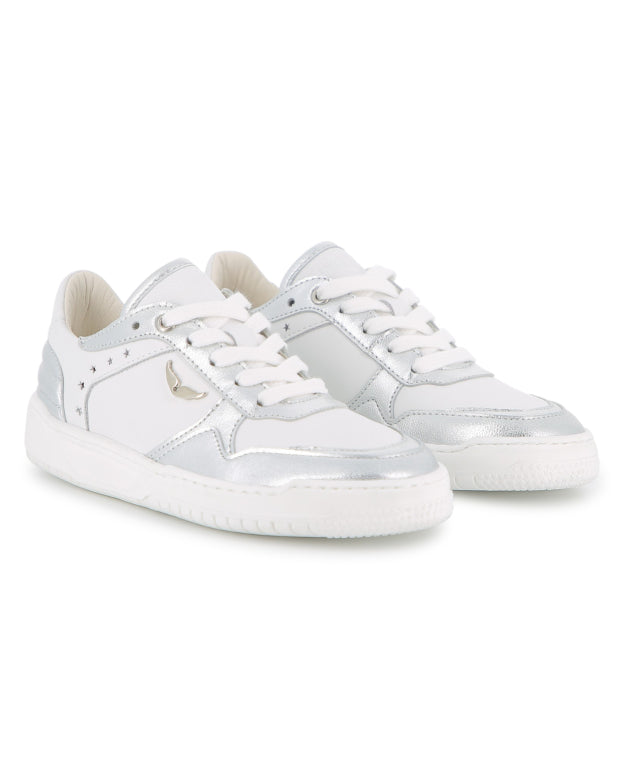 Zadig and Voltaire White and Silver Sneaker-Tassel Children Shoes