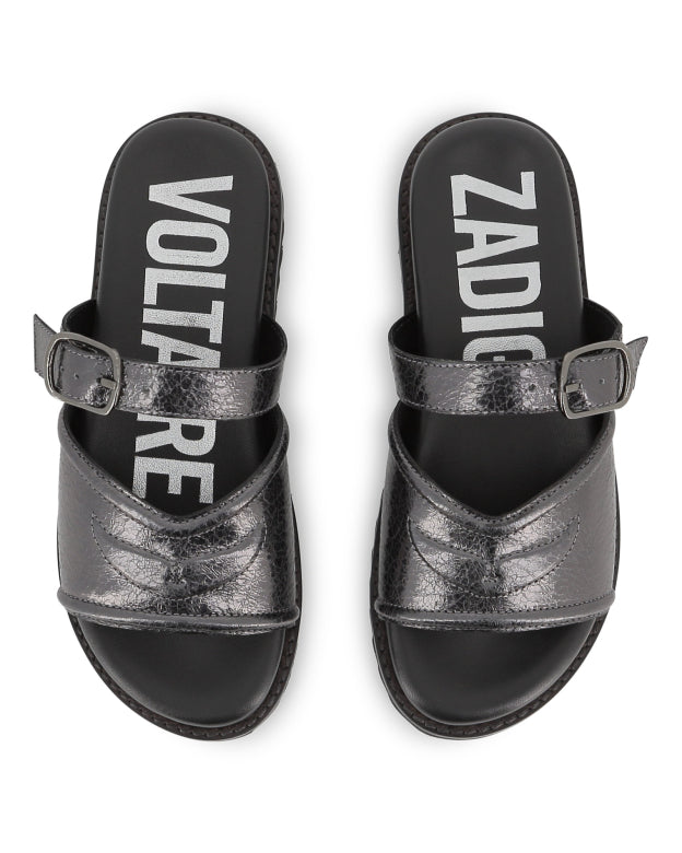 Zadig and Voltaire Gray Sandal-Tassel Children Shoes