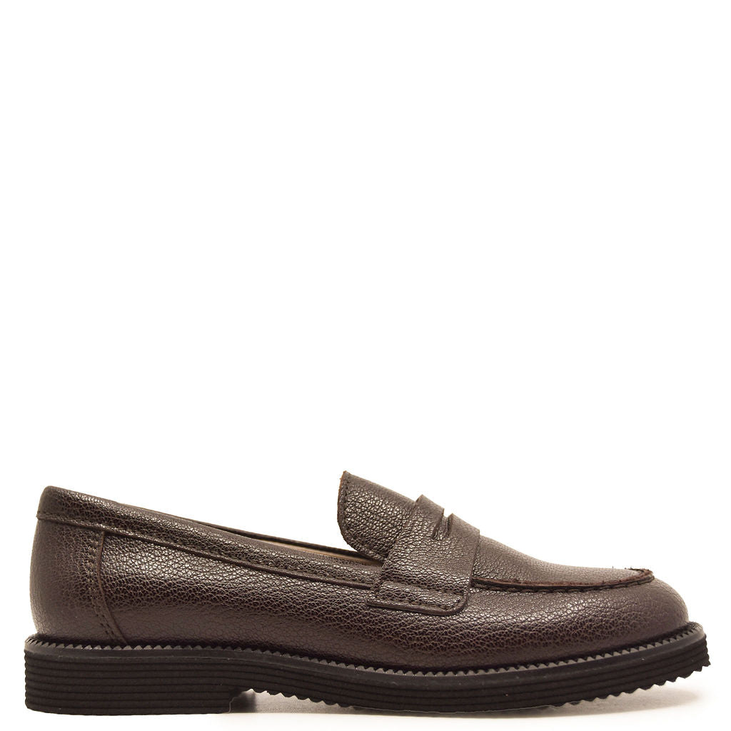 Beberlis Coffee Rugged Sole Loafer-Tassel Children Shoes