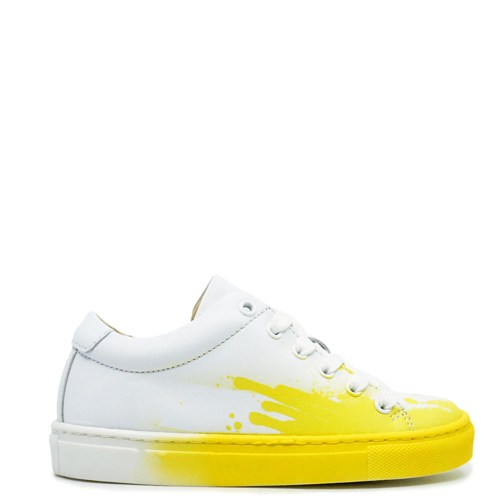 Blublonc Yellow Paint Splatter Sneaker-Tassel Children Shoes