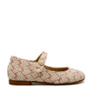 Blublonc Pink Heart Tweed Mary Jane-Tassel Children Shoes