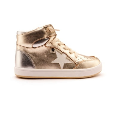 Old Soles Gold Zipper Hi Top Sneaker Tassel Children Shoes