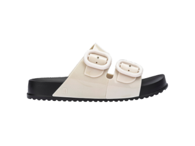 Mini Melissa Black and Beige Cozy Slide-Tassel Children Shoes
