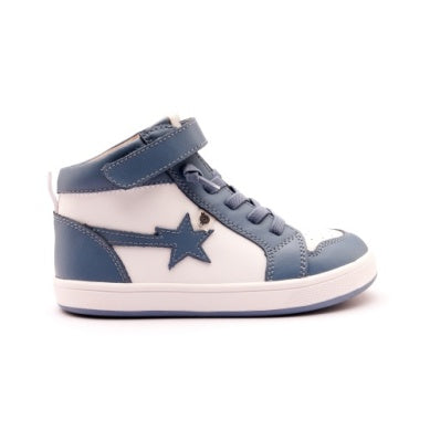 Old Soles White and Indigo Mid Top Sneaker-Tassel Children Shoes