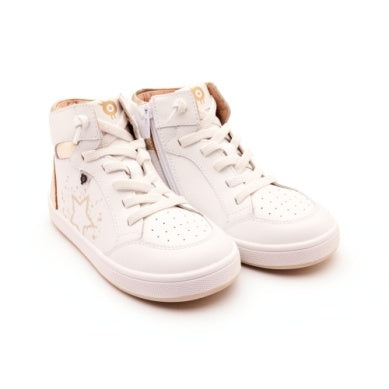 Old Soles White Gold Mid Top Sneaker-Tassel Children Shoes