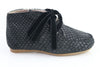 Papanatas Black Shimmer Fur Lined Bootie-Tassel Children Shoes