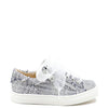 Papanatas Blue and White Tweed Zipper Sneaker-Tassel Children Shoes