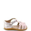 Papanatas Pink Velvet and Silver Baby Sandal-Tassel Children Shoes
