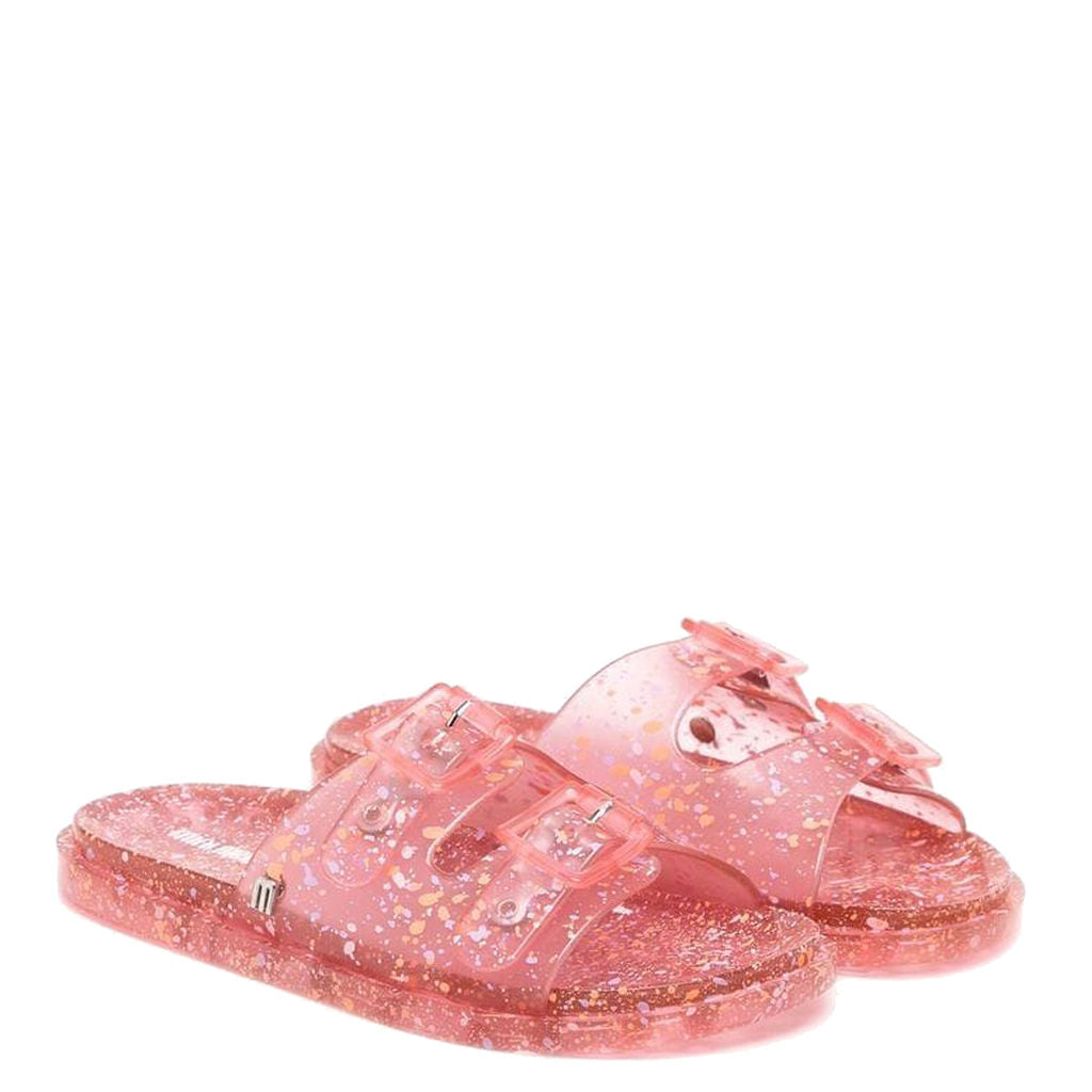 Mini Melissa Pink Speckled Jelly Slide-Tassel Children Shoes