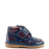 Papanatas Blue and Burgundy Brushed Velcro Wingtip Bootie-Tassel Children Shoes