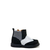 Papanatas Black and White Wingtip Bootie-Tassel Children Shoes