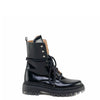 Papanatas Black Leather Combat Boot-Tassel Children Shoes
