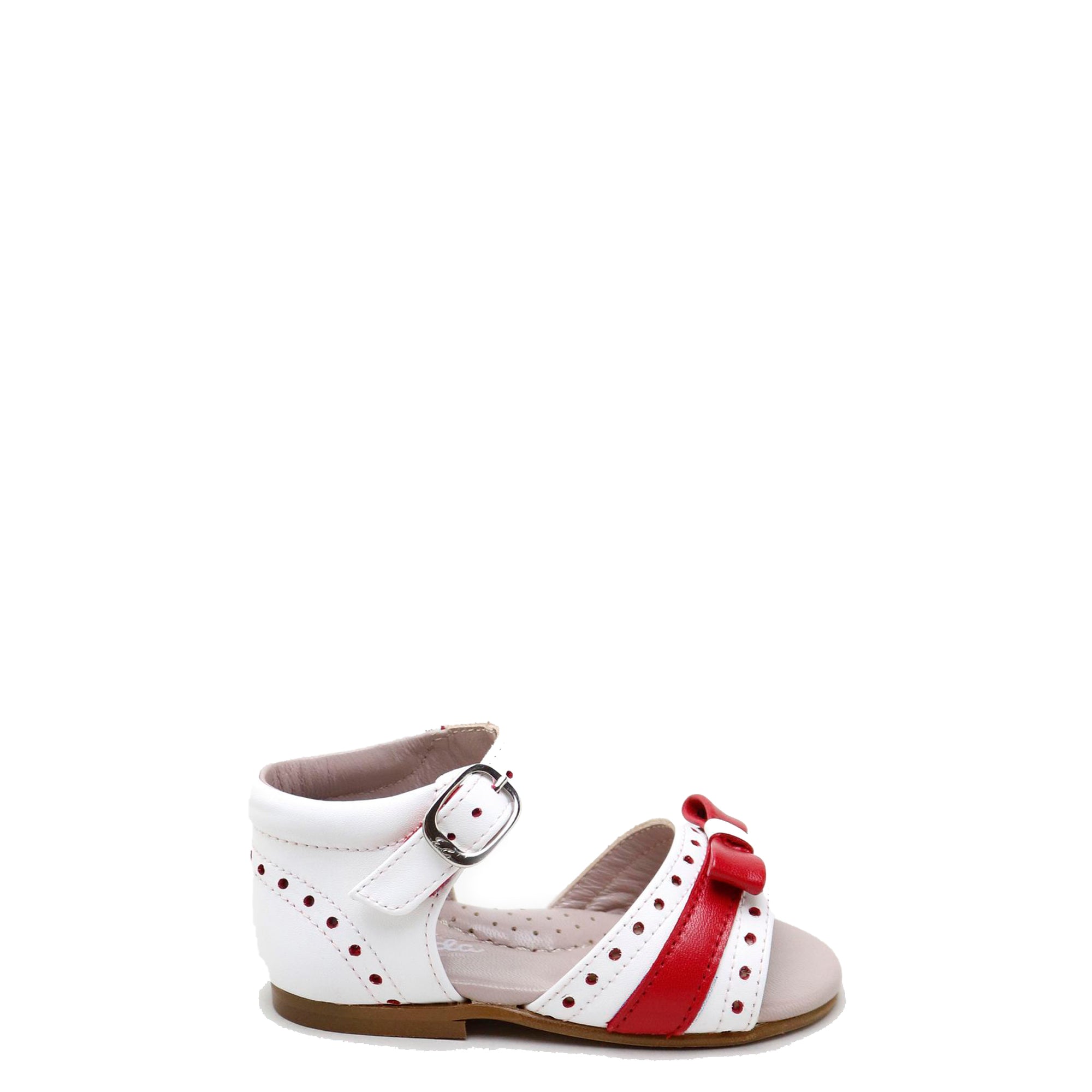 Papanatas White and Red Bow Baby Sandal-Tassel Children Shoes