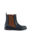 Papanatas Black and Camel Stud Boot-Tassel Children Shoes