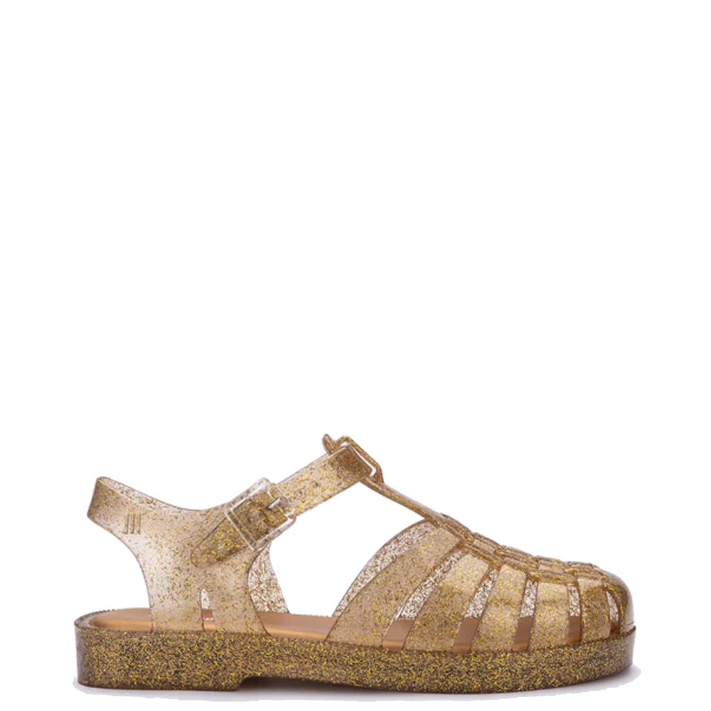 Mini Melissa Gold Glitter Gladiator Sandal Tassel Children Shoes