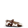 Papanatas Brown Cow Hide Mary Jane-Tassel Children Shoes