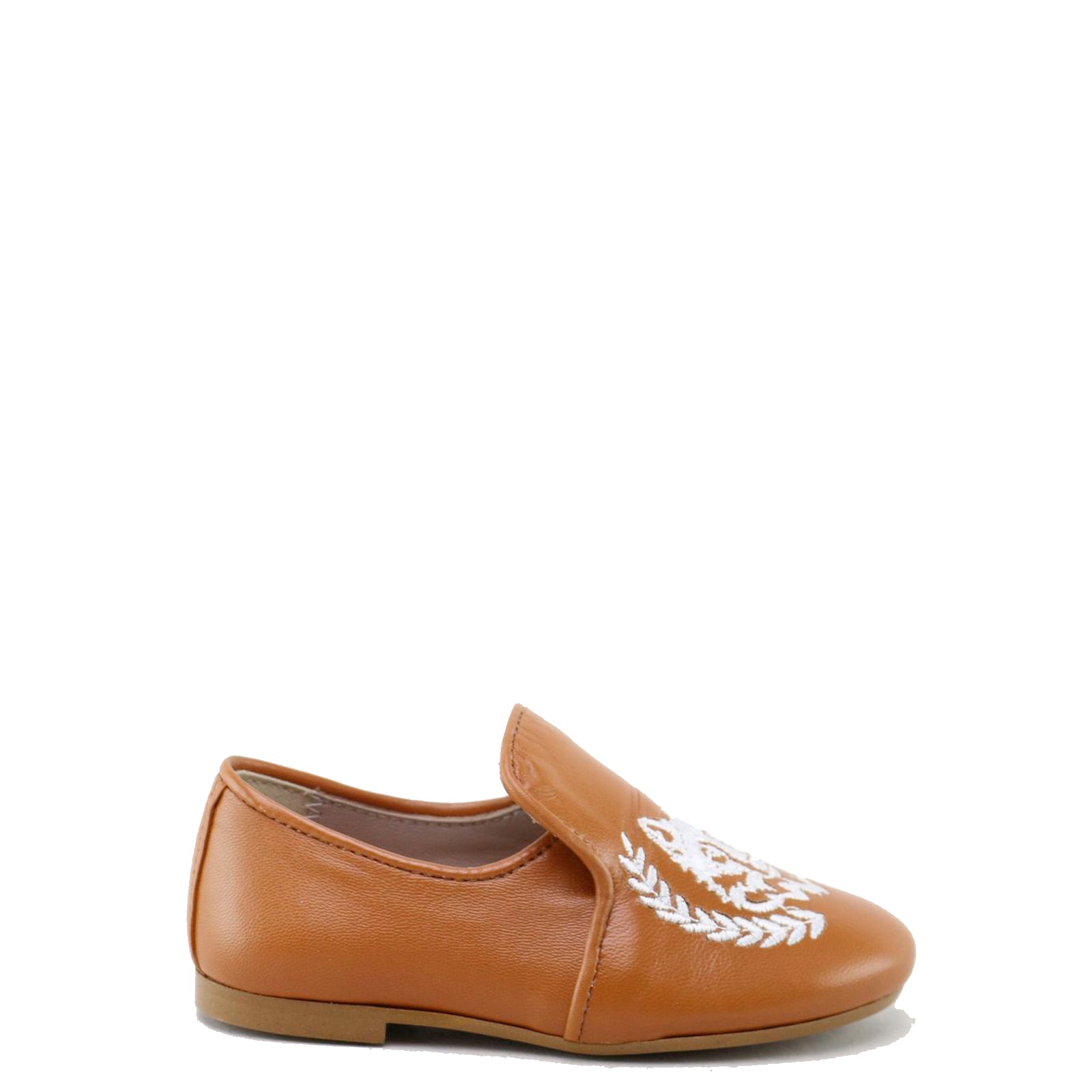 Papanatas Camel Wolf Embroidered Smoking Loafer-Tassel Children Shoes