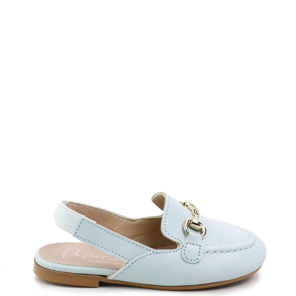 Papanatas Pale Blue Buckle Mule-Tassel Children Shoes