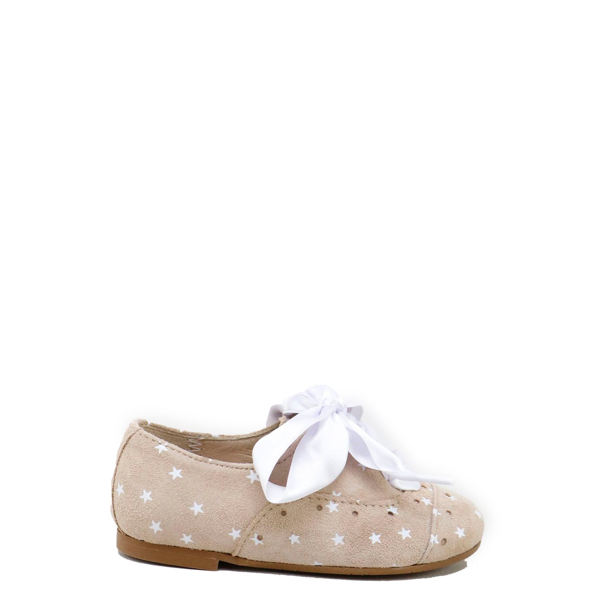 Papanatas Beige Star Lace Up Oxford-Tassel Children Shoes