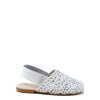 Papanatas Silver Floral Weave Elastic Mule-Tassel Children Shoes
