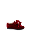 Papanatas Dark Red Velvet Bow Shoe-Tassel Children Shoes