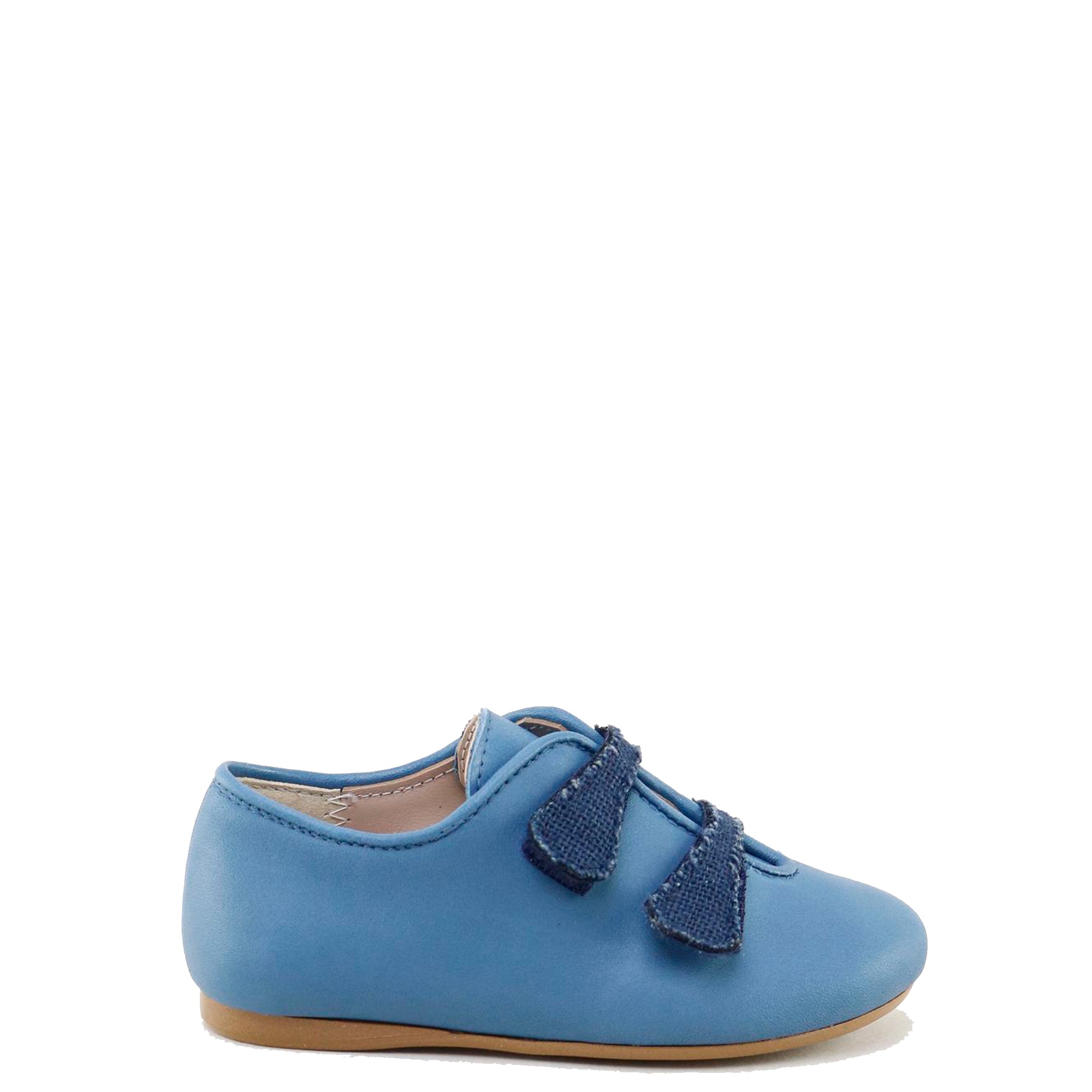 Papanatas Blue Contrast Velcro Loafer-Tassel Children Shoes