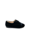 Papanatas Black Velvet Lace Up Derby-Tassel Children Shoes