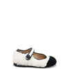 Papanatas Black and White Shearling Captoe Mary Jane-Tassel Children Shoes